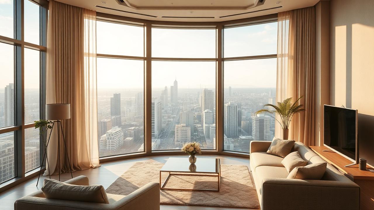 Sala de apartamento em Belo Horizonte com cortinas sob medida